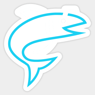 Shark with Headphones Icon Sticker